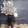 Silver Metallic Bayleaves Spray 71cm - X22056 BAY2C Silver Metallic Bayleaves Spray 71cm - X22056 BAY2C