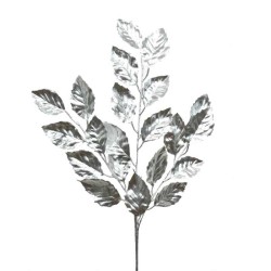 Silver Metallic Bayleaves Spray 71cm - X22056 BAY2C