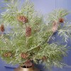 Glitter Christmas Cypress Spray with Fir Cones 32cm - X22016 