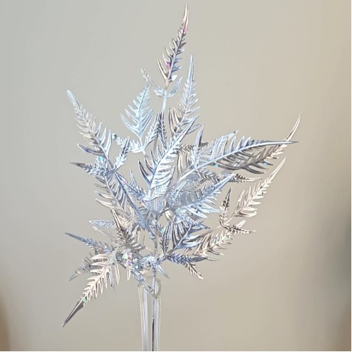Glitter Fern Spray Silver 57cm - X25067 BAY4B