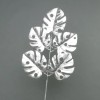 Metallic Monstera Leaves Spray Silver 63cm - X23011 BAY2C