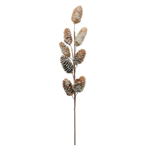 Snowy Pine Cone Branch Natural - X25042