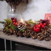 Apple and Pine Cone Christmas Tea Light Holder - X22055A