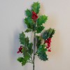 Artificial Holly Branch with Red Berries 51cm - X20002 BAY2C