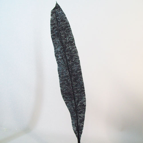 Glitter Lace Aspidistra Leaf Black - 17X001