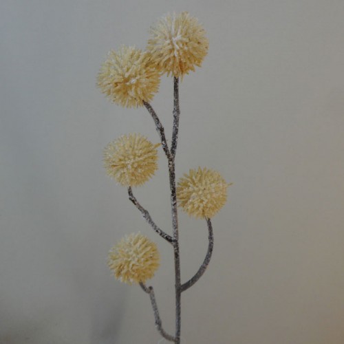 Frosted Artificial Globe Thistle Cream 53cm - X21036