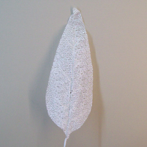 Glitter Banana Leaves White - 16X009