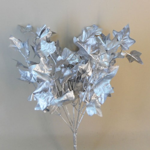 Glitter Christmas Ivy Bush Silver 42cm - X20049 Glitter Christmas Ivy Bush Silver 42cm - X20049