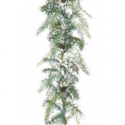 Artificial Cedar Asparagus and Cones Garland 203cm - X22053