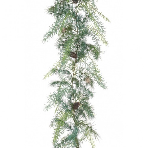 Artificial Cedar Asparagus and Cones Garland 203cm - X22053