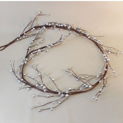 Christmas Garland Silver Berries 182cm - 18X269