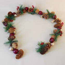 Christmas Garland Apples Cones Berries and Spruce - 18X262