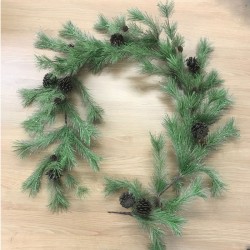 Artificial Christmas Garlands Glitter Spruce with Cones 180cm - X20040