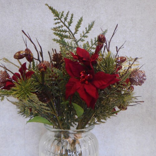 Christmas Poinsettias Posy Red 32cm - X23010