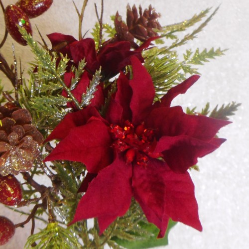 Christmas Poinsettias Posy Red 32cm - X23010