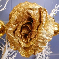 Christmas Clip on Glitter Rose Gold 16cm - X22048 