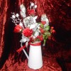 Christmas Flower Arrangements in White Jug - X22066 6A Christmas Flower Arrangements in White Jug - X22066 6A