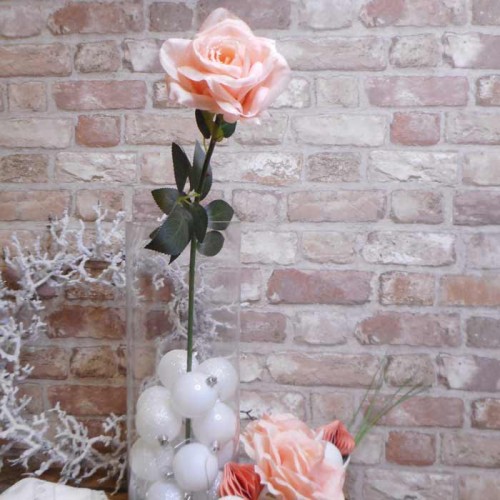 Christmas Flowers | Sparkle Rose Peach 72cm - X22005 