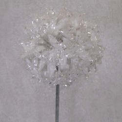 62cm White Glitter Allium  - X23004