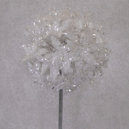 62cm White Glitter Allium - X23004 62cm White Glitter Allium - X23004