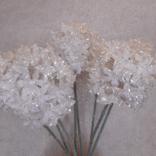 62cm White Glitter Allium - X23004 62cm White Glitter Allium - X23004
