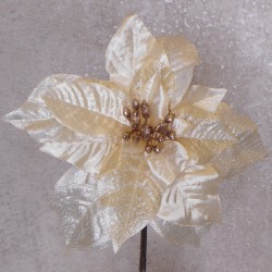 Pearl Poinsettia Cream 48cm - X23005 BAY3B