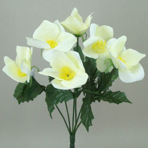 Silk Hellebores Bunch Cream - 13X010 BAY2C