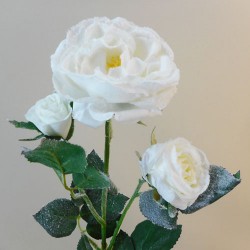 Christmas Flowers | Snowy Rose Spray White - 18X060