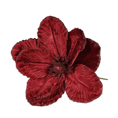 Velvet Magnolia on Short Stem Burgundy - X25012 Velvet Magnolia on Short Stem Burgundy - X25012