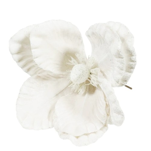 Velvet Magnolia on Short Stem White 24cm - X25017 Velvet Magnolia on Short Stem White 24cm - X25017