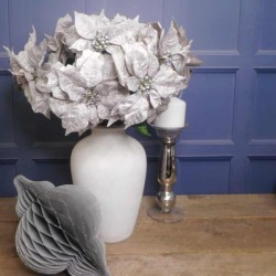 64cm Grey Velvet Poinsettia  - X22009