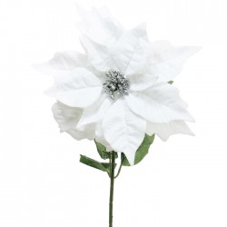 64cm White Velvet Poinsettia  - X22008