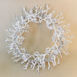 Artificial Twig Wreath with Snow - 17X120 