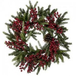Sabina Pine & Berry Luxury Christmas Wreath - OX001b