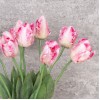 Eco Artificial Parrot Tulip Pink and White 63cm - T047 LL4 Eco Artificial Parrot Tulip Pink and White 63cm - T047 LL4