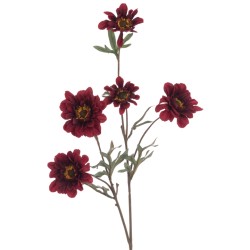 Eco Artificial Chrysanthemum Spray Burgundy 75cm - D074 