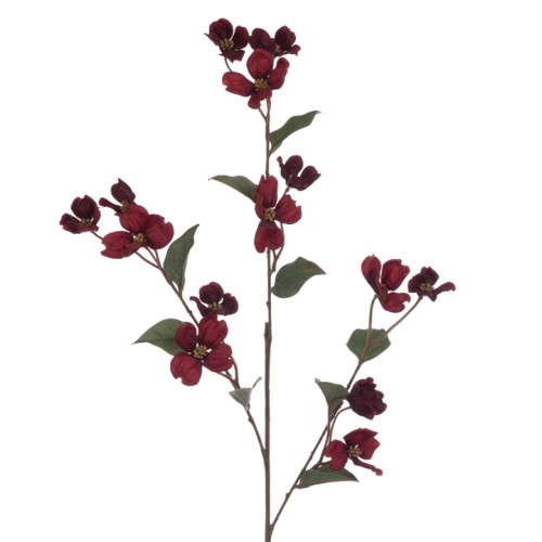 Eco Artificial Dogwood Spray Burgundy 93cm - D050 D3 Eco Artificial Dogwood Spray Burgundy 93cm - D050 D3