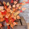 Artificial Birch Leaves Branch Orange - BIR013 AA3 Artificial Birch Leaves Branch Orange - BIR013 AA3