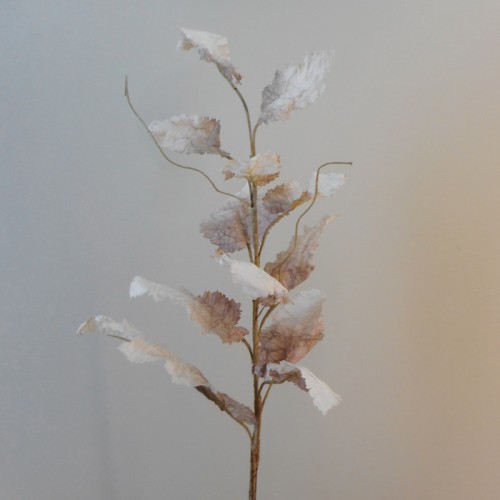 Faux Dried Artificial Leaves Spray Oyster 77cm - LEA007 KK3