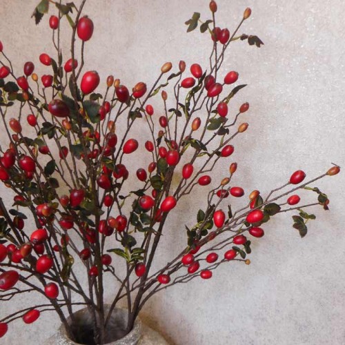 Artificial Rosehips Branch 85cm - R657 S2