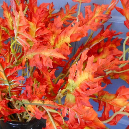 Artificial Oak Leaves Branches Red - OAK006 BB3