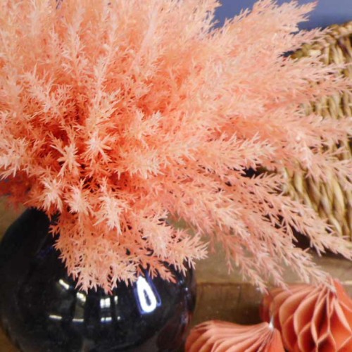 36cm Artificial Pampas Grass Picks Coral Pink 6 Pack - PAM029 L4