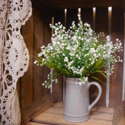 Artificial Bell Flowers Plant White 39cm - B012 J2