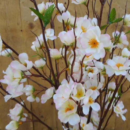 Artificial Apple Blossom Bush Pale Pink 73cm - B042 