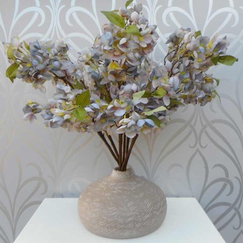 Artificial Cherry Blossom Branch Blue Flowers 77cm - B055 B3