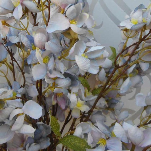 Artificial Cherry Blossom Branch Blue Flowers 77cm - B055 B3