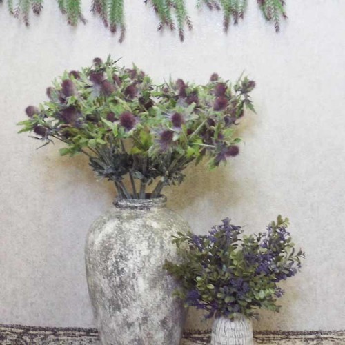 Artificial Boxwood Plants with Purple Buds 39cm - BOX006 II4