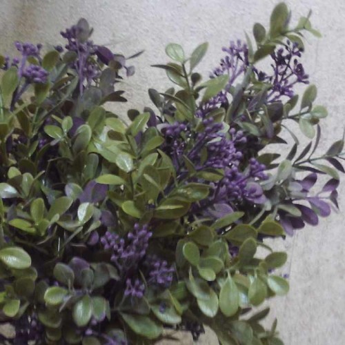 Artificial Boxwood Plants with Purple Buds 39cm - BOX006 II4