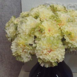 Silk Carnation Cream and Green 38cm - C003 B4