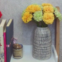 Mini Artificial Carnations on Short Stem Lime Green 31cm - C105 B3